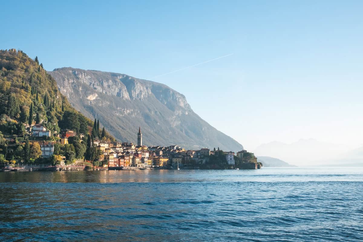 Varenna in autumn seen from the Lake